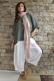 Andi Basket Linen Blend Top Khaki